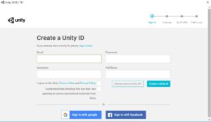 Unityアカウント登録_2