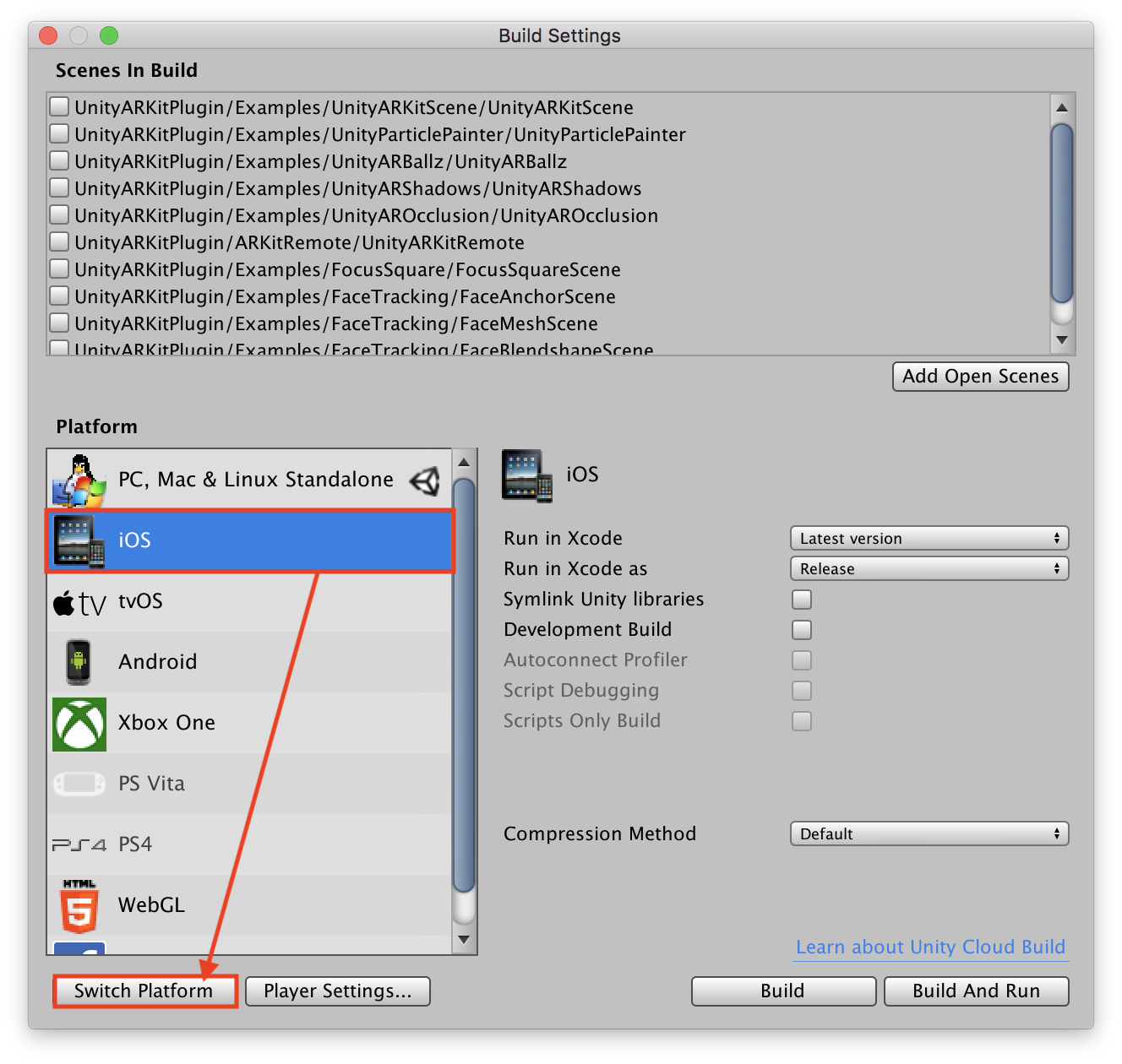 SwitchPlatform選択