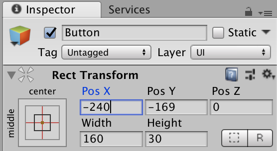 ボタンX軸位置調節