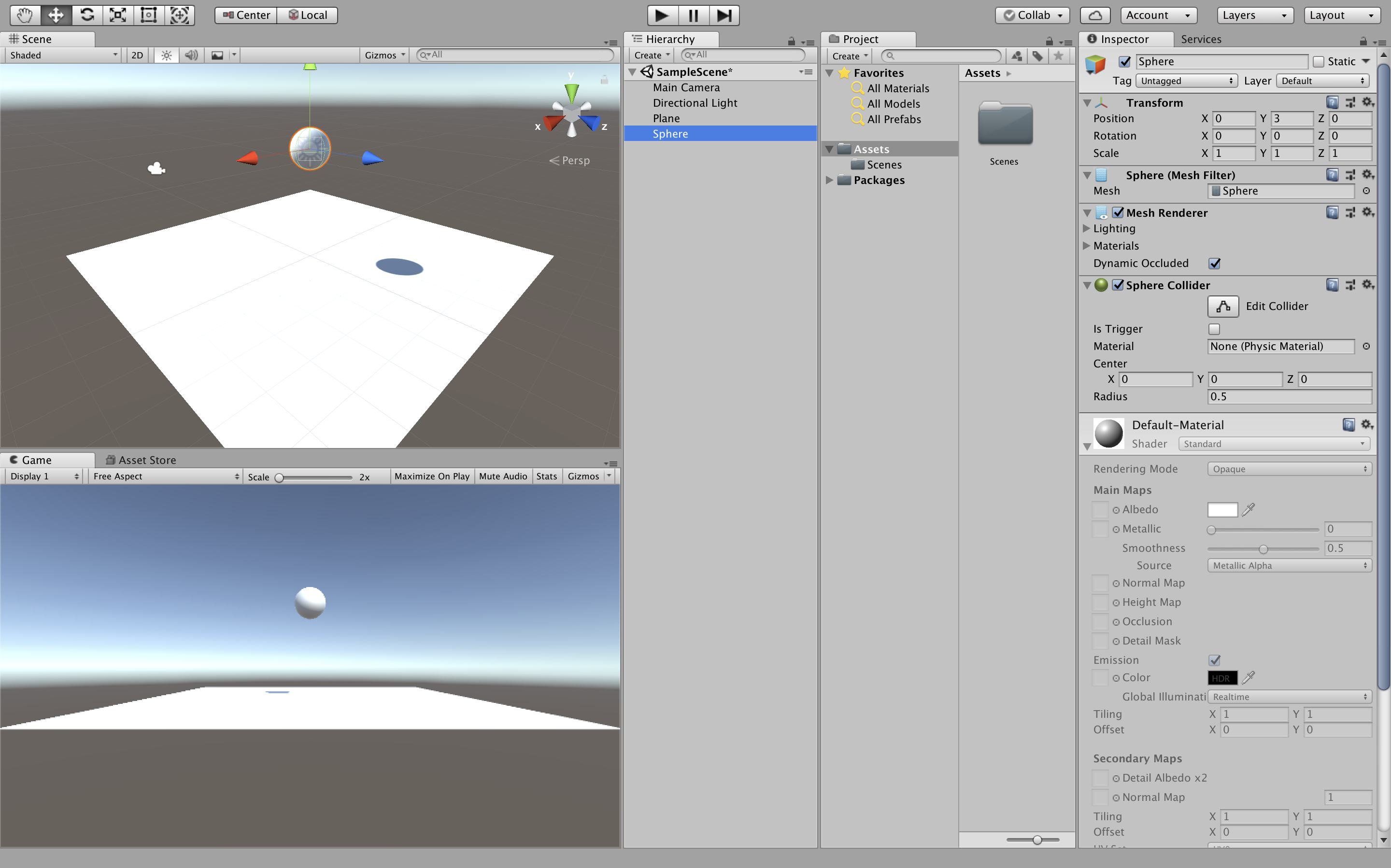 球体平面設定完了