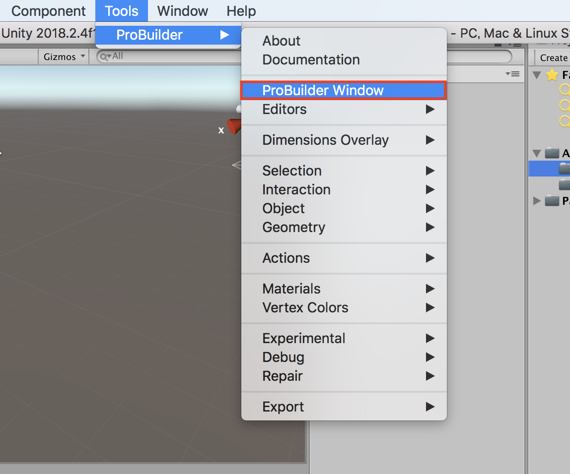 ProBuilderWindow選択
