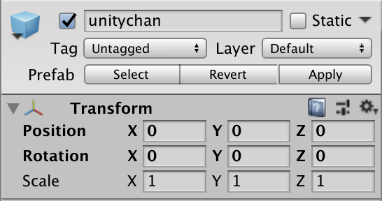 ユニティちゃんのTransform