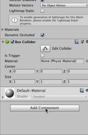 NavMeshObstacle設置