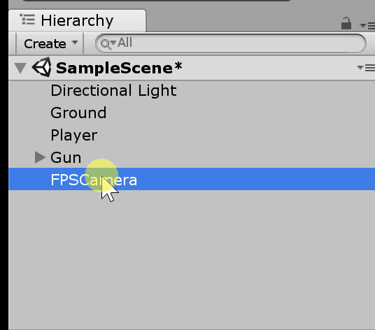 Player_FPSCamera_Gun_親子関係