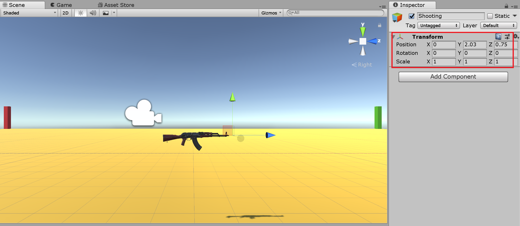 Shootingオブジェクト_位置（横）