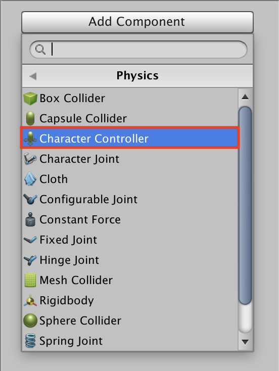 キャラクターコントローラー設置