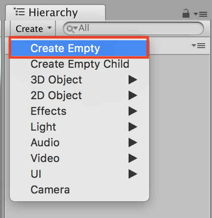 ゲームオブジェクトの作成