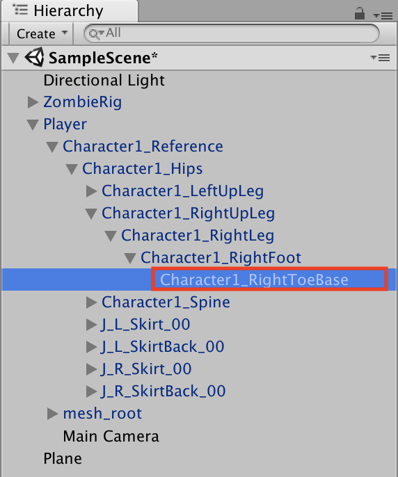 右足コライダー設定