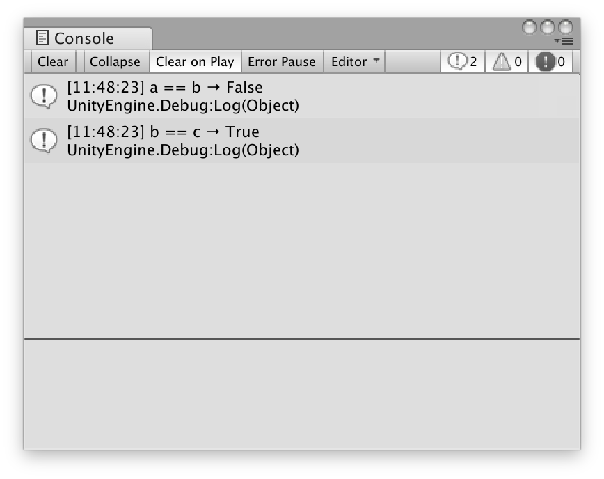 等値演算子実行結果
