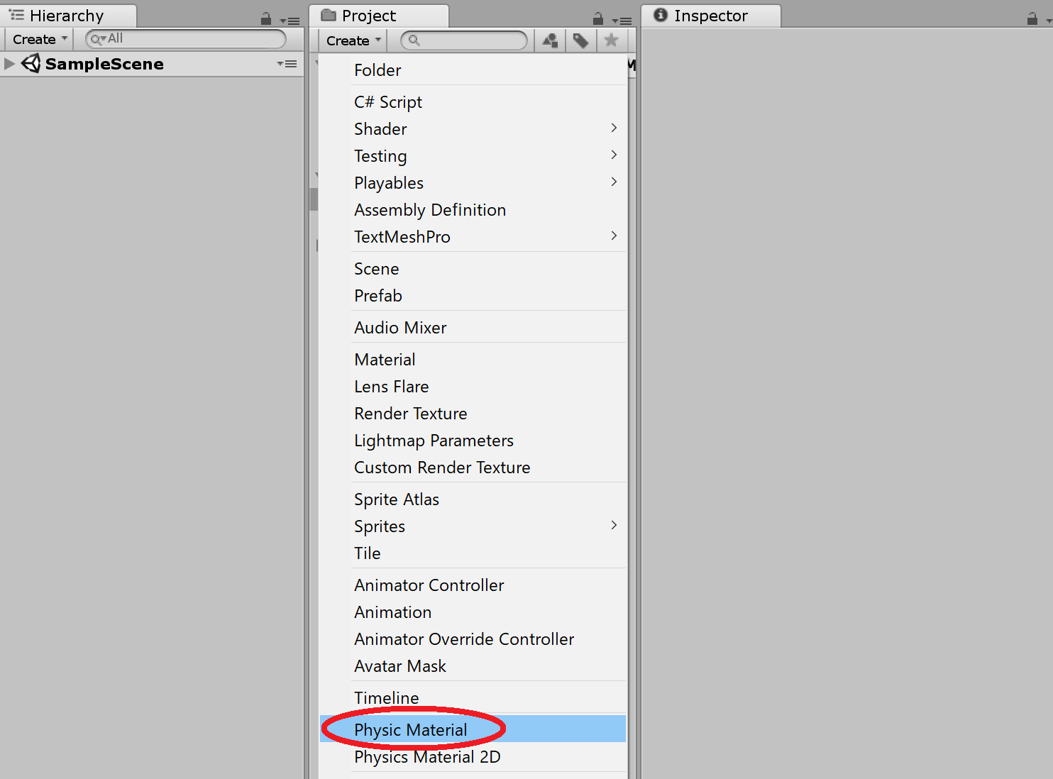Physic_Material_作成方法