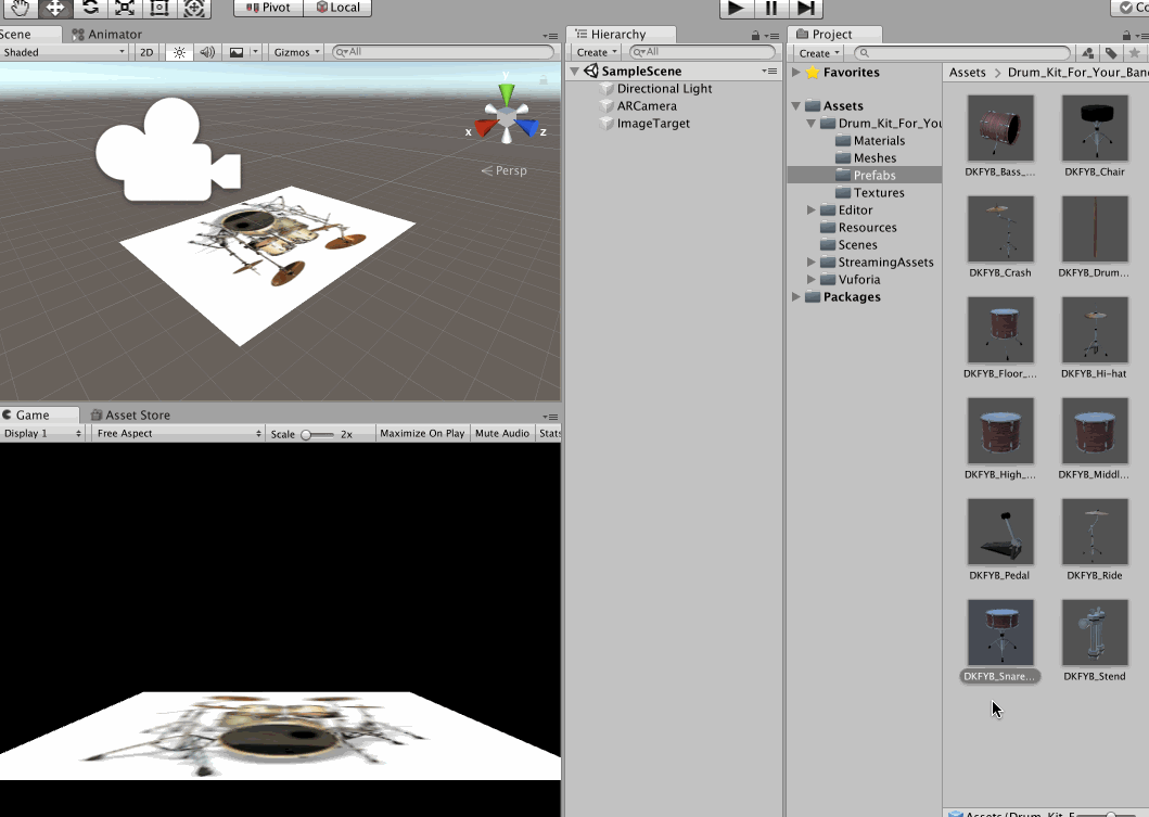 スネアドラムオブジェクト出力