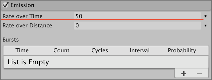 パーティクルシステムエミッション値変更