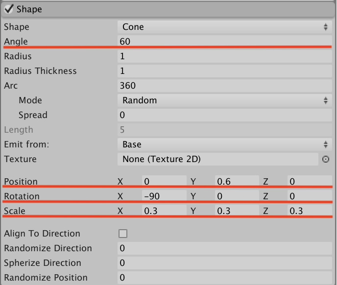 パーティクルシステムシェイプ値変更