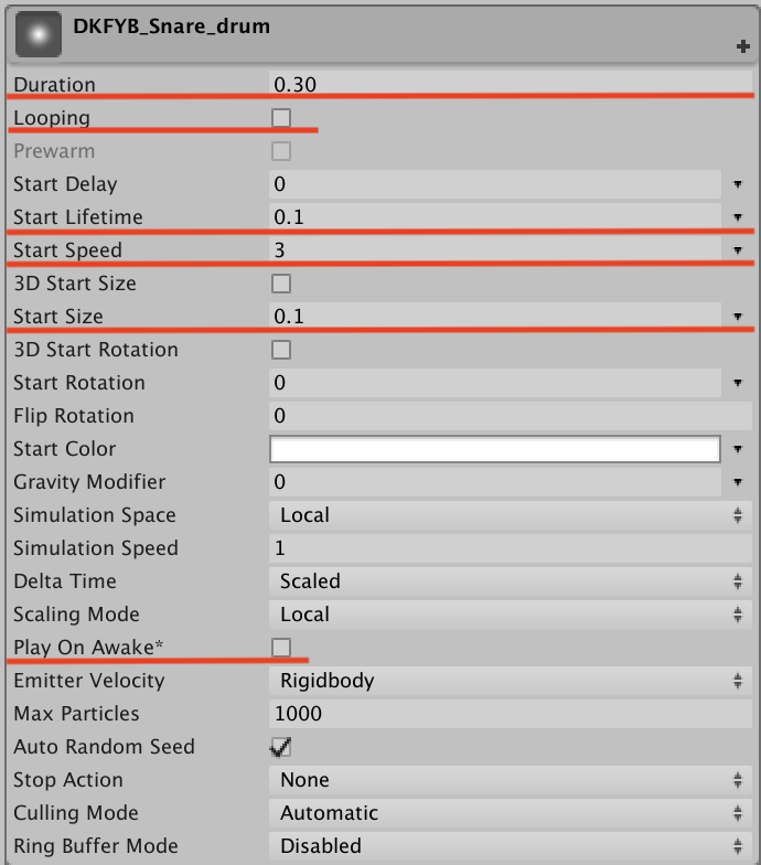 パーティクルシステム基本値