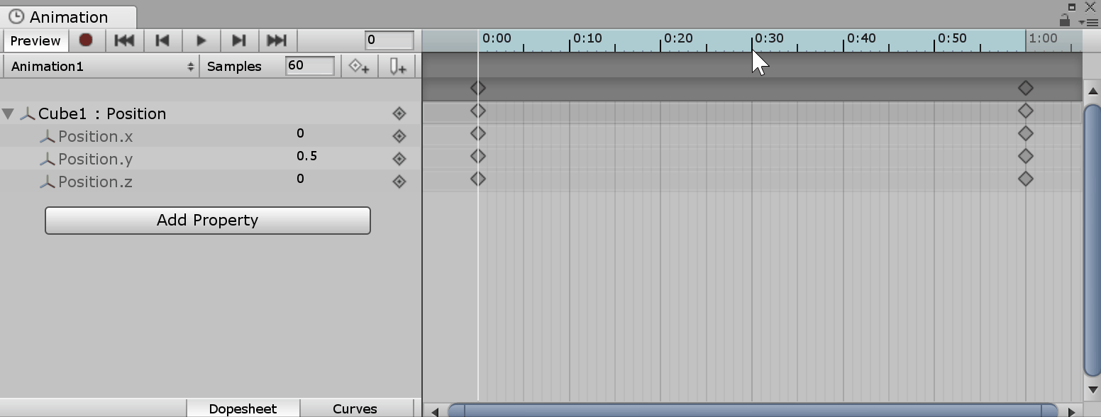 位置変更アニメーション_キーフレーム追加