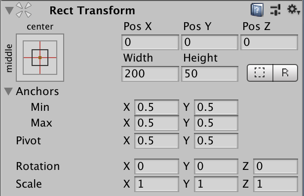 RectTransformインスペクター