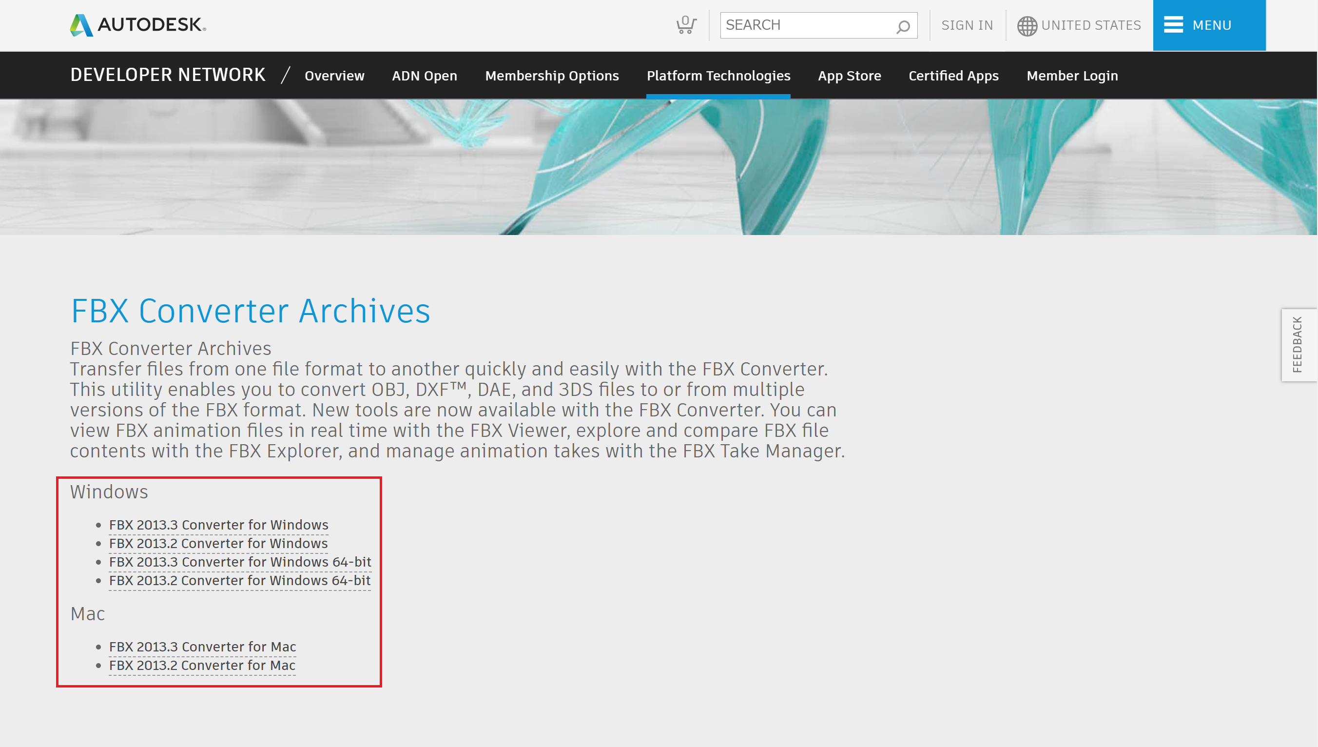 FBXコンバーター_ダウンロードサイト