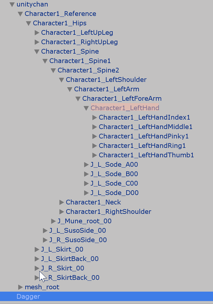 Unity_子オブジェクト化_武器