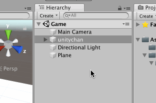 カメラの子オブジェクト化