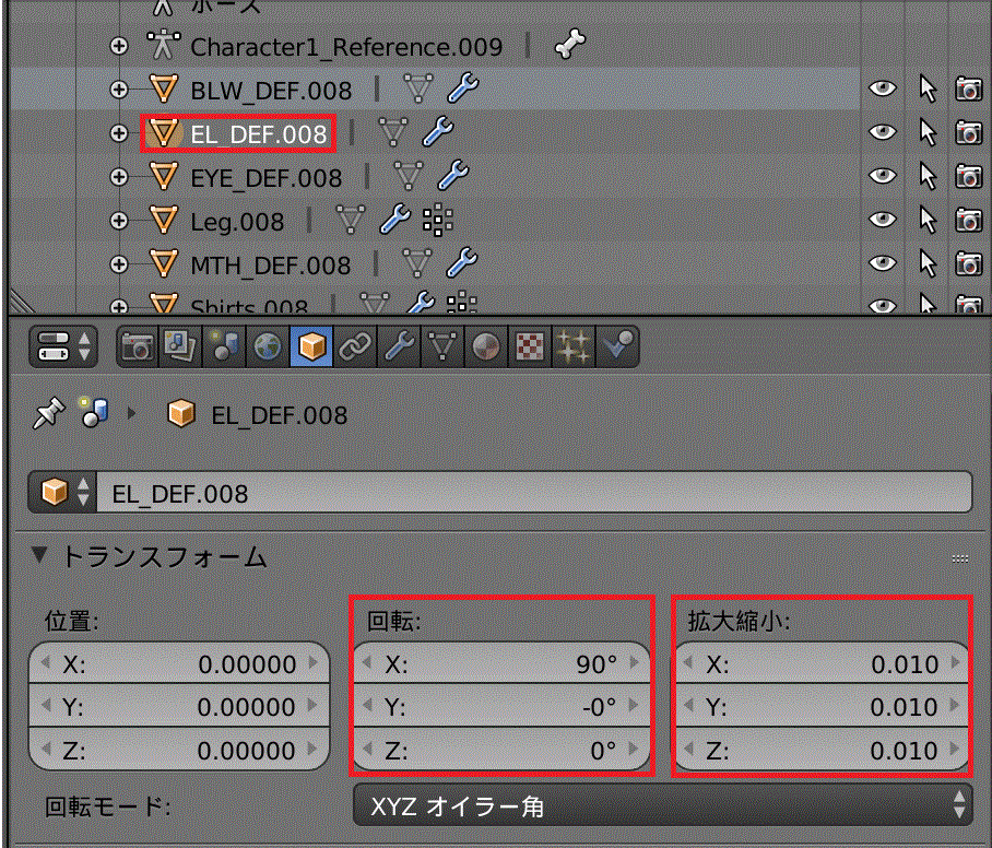 顔オブジェクト_Transform
