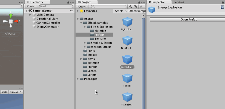 EnergyExplosionを別プレハブ化