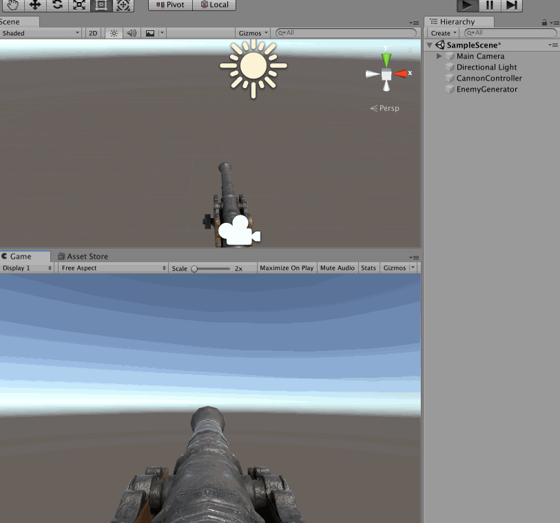 敵プレハブの出現位置と時間をランダムに変更
